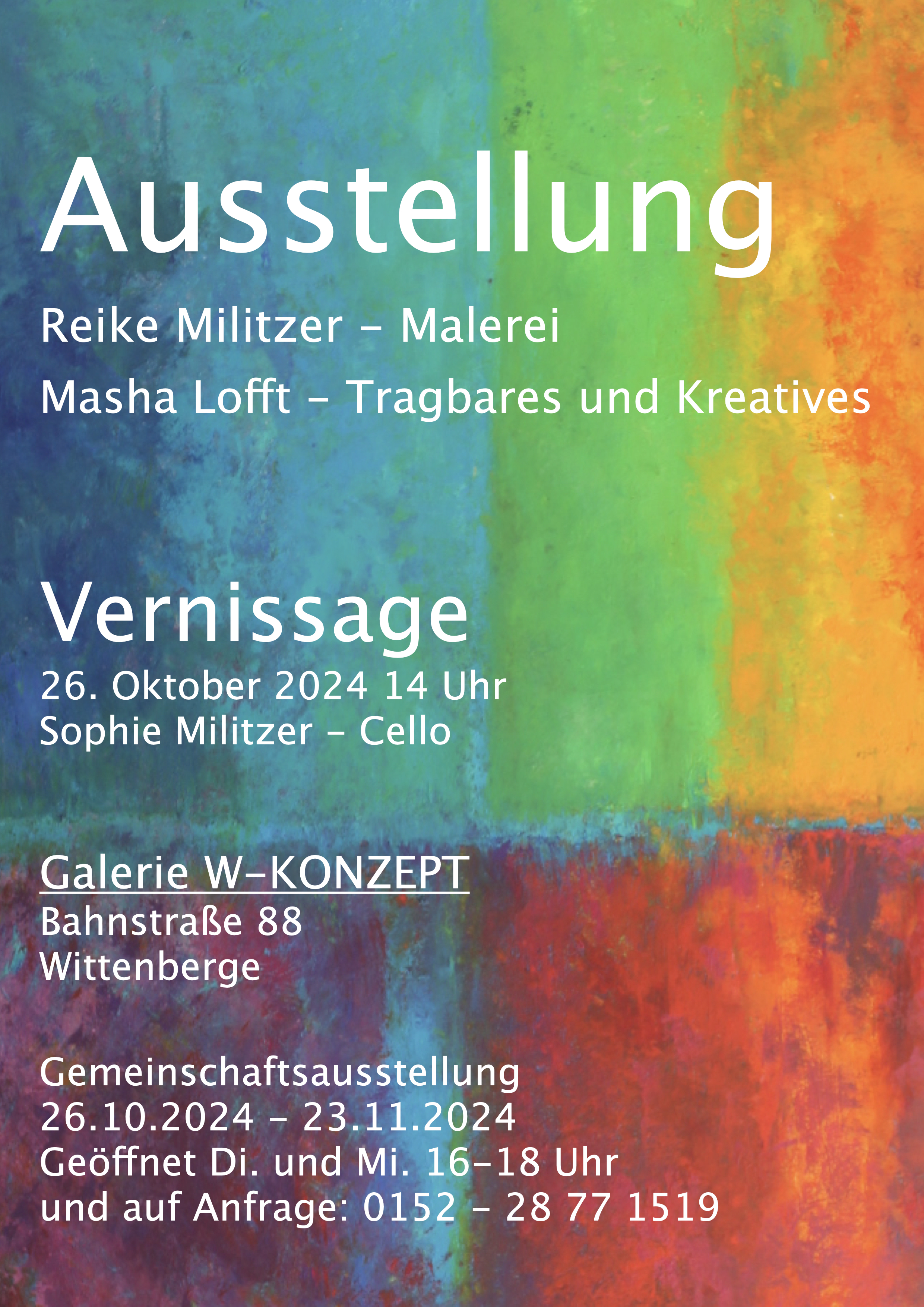 Exhibition at the gallery W-Konzept, Am Stern Wittenberge, 23.10.2024-23.11.2024